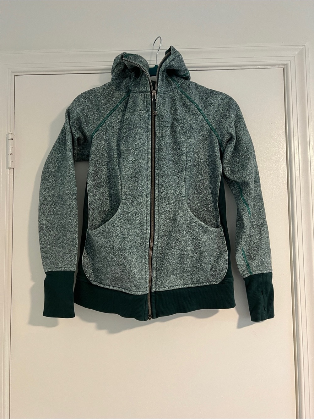 lululemon athletica Heathered Teal Green Zip-Up Hoodie